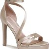 Donne Jeffrey Campbell Scarpe Con Plateau | Pnina Tornai For Naturalizer Love2 Sandalo Con Plateau E Cinturino Alla Caviglia In Tessuto Satinato Oro Champagne A Nordstrom, Taglia 8.5