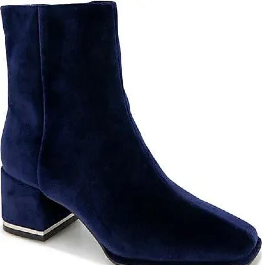 Donne Talbot Stivaletti | Stivaletto Con Tacco Largo Edie In Velluto Blu Scuro A Nordstrom, Taglia 5.5