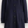 Donne Maje Cappotti | Cappotto Con Colletto In Lana Durham Navy Donna Boden