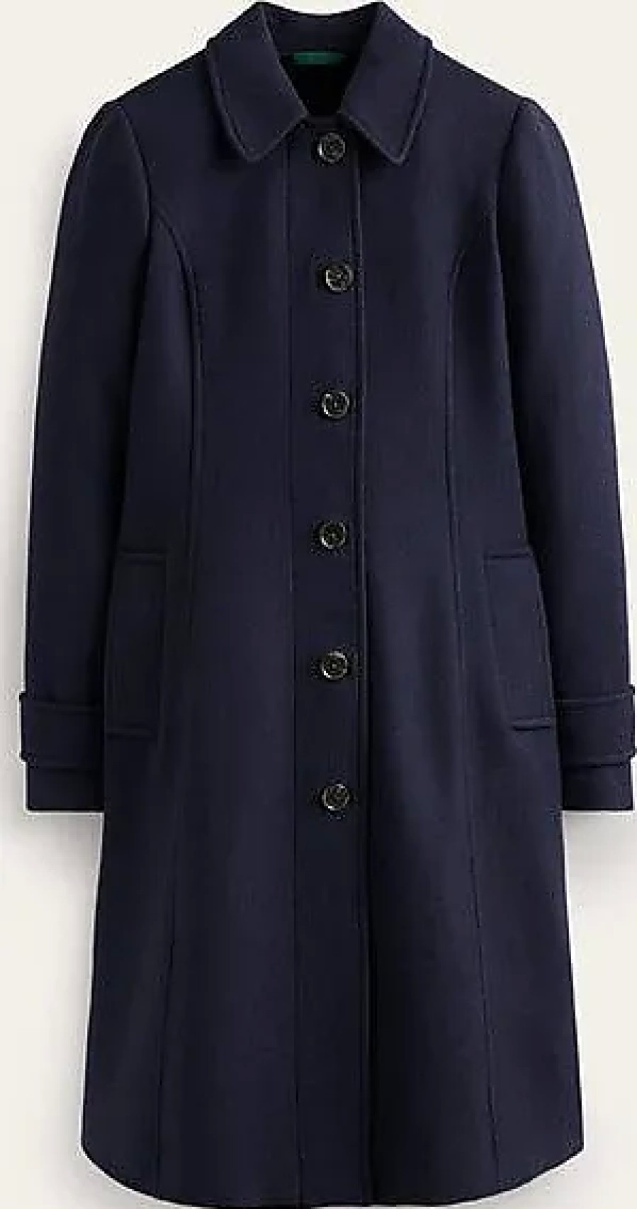 Donne Maje Cappotti | Cappotto Con Colletto In Lana Durham Navy Donna Boden