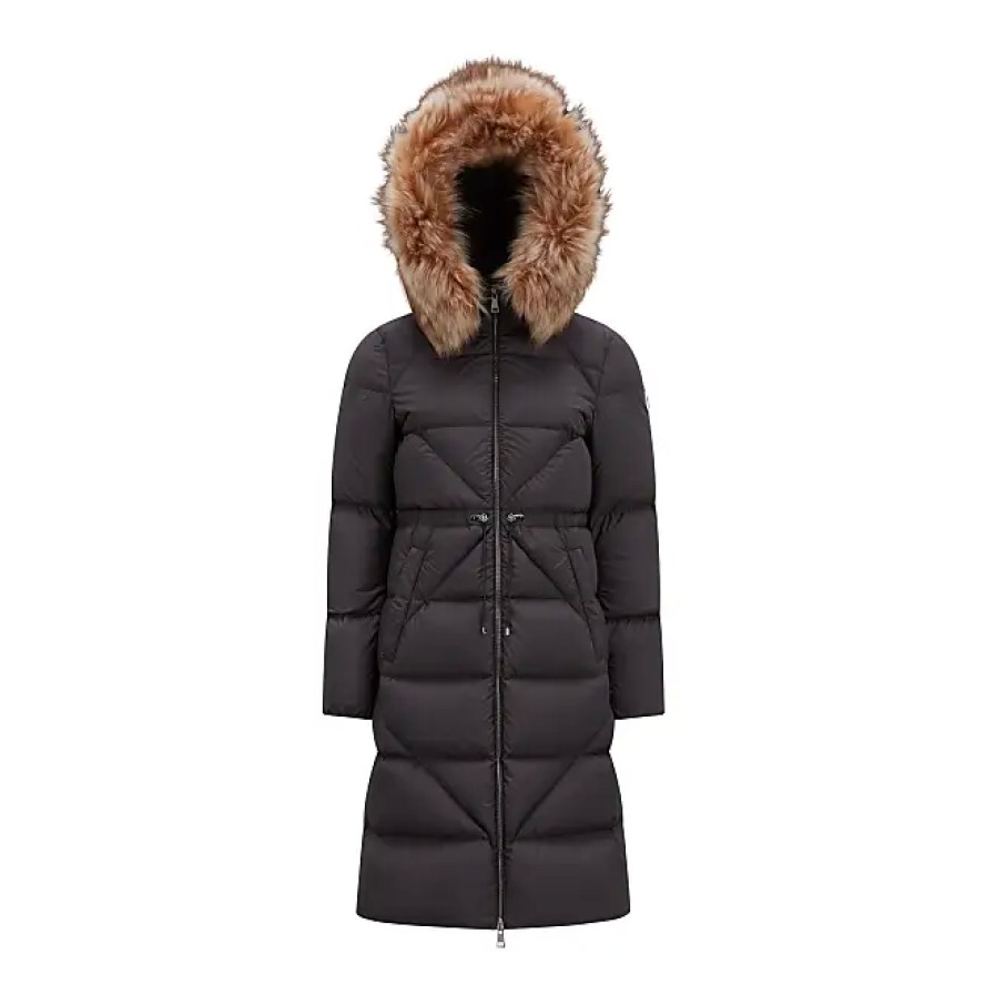 Donne Moncler Cappotti | Piumino Lungo Busard Nero Taglia 1