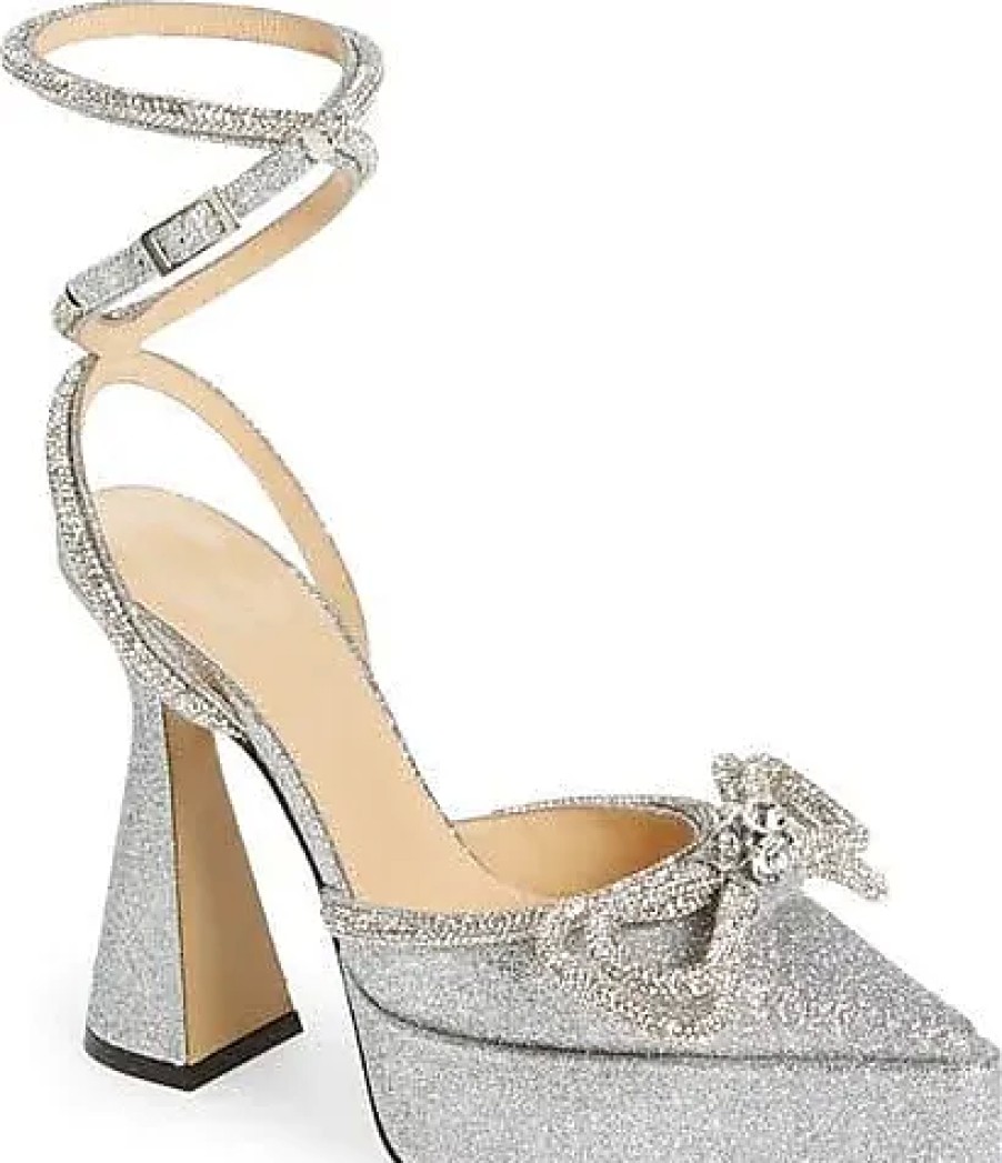 Donne Cole Haan Scarpe Con Plateau | Decollete Con Plateau A Doppio Fiocco In Glitter Argento A Nordstrom, Taglia 10Us