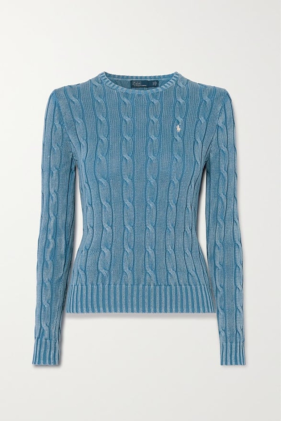 Donne Maje Maglioni | Maglione In Cotone A Trecce Ricamato Julianna - Blu - Xx Small,X Small,Small,Medium,Large