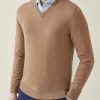 Uomini Luca Faloni Maglioni | Scollo A V In Puro Cashmere Fudge