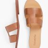 Donne Lusingato Sandali | Ciabatte Hannah In Pelle Vachetta - Havana Tan - Talbot 10M