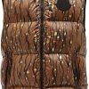 Uomini Boden Gilet | Moncler 1952 - Gilet Trapuntato In Nylon Laccato Con Stampa Mimetica Sumida - Uomo - Marrone