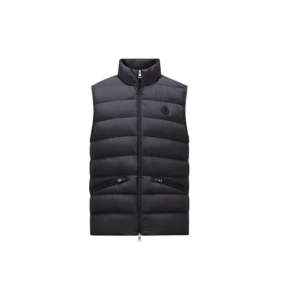 Uomini Moncler Gilet | Gilet Piumino Lechtal Nero Taglia 4