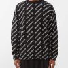 Uomini Marcelo Burlon Maglioni | Maglione In Misto Lana Jacquard Con Logo New - Uomo - Nero Bianco