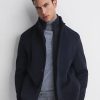 Uomini La parete nord Cappotti | Dam - Cappotto Lungo Con Inserto Rimovibile In Lana Blu Scuro, Xxl