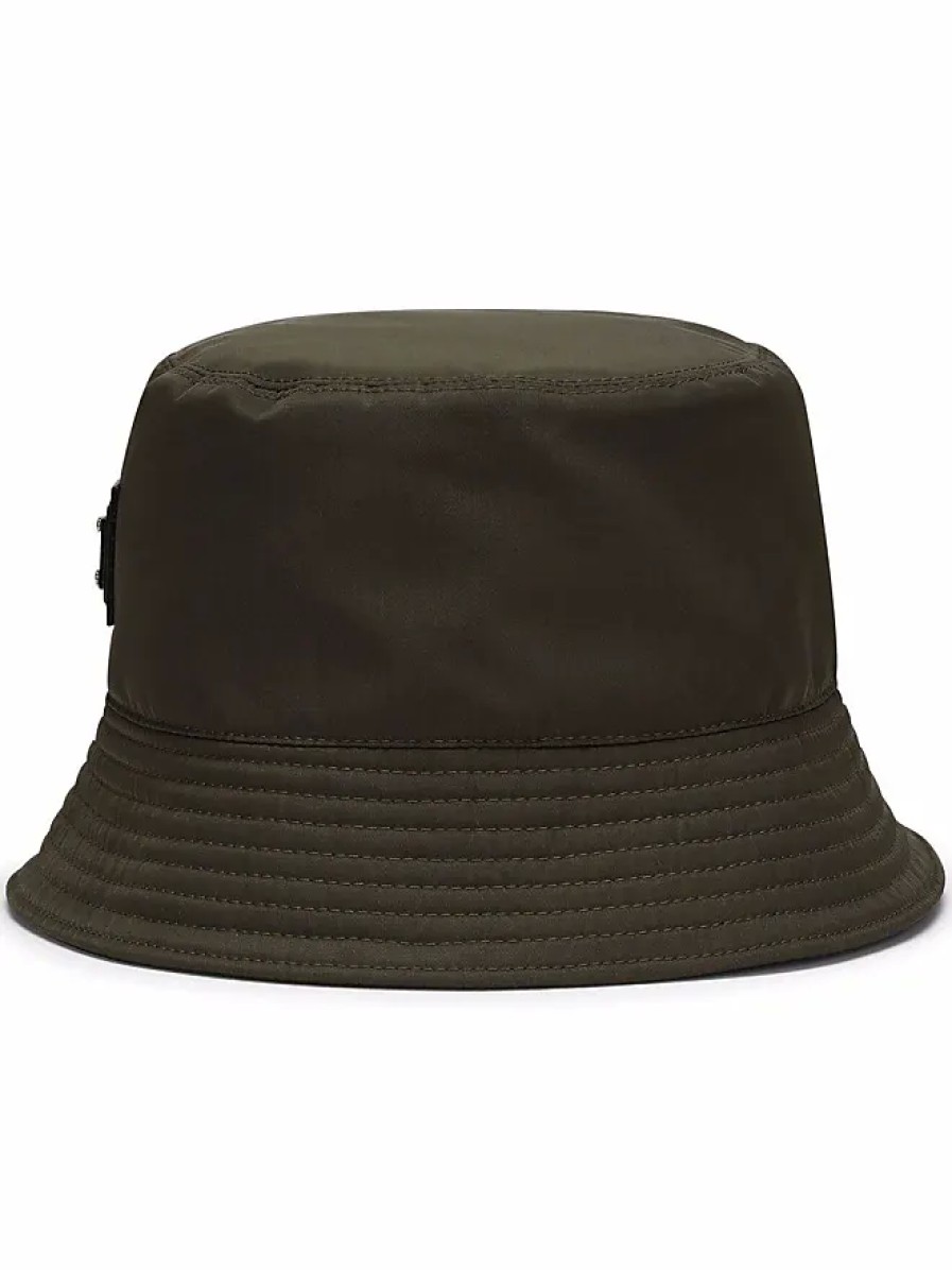 Uomini Di Walid Cappelli | Cappello Da Pescatore Con Placca Con Logo - Uomo - Poliestere/Rayon - 58 - Verde