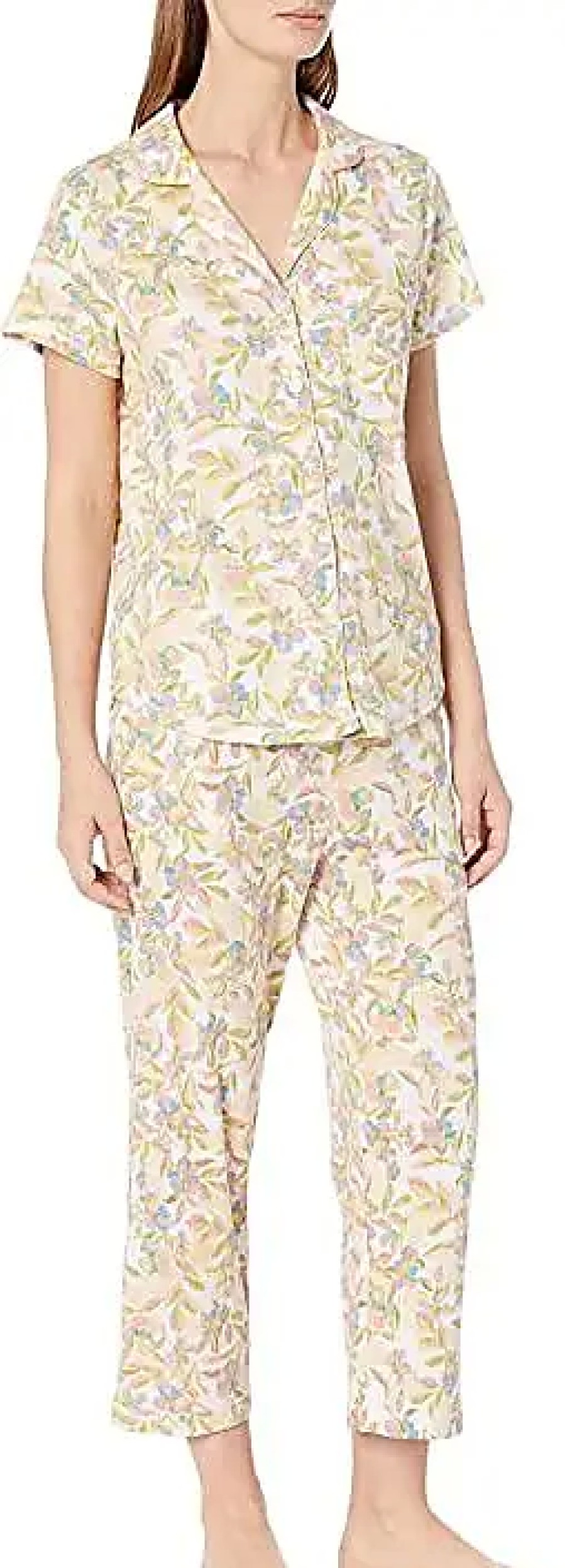 Donne SCREMATE Abbigliamento Da Salotto | Pigiama Da Donna Wild Dreamer A Maniche Corte Girlfriend Capris Pj (Pastel Smudge).