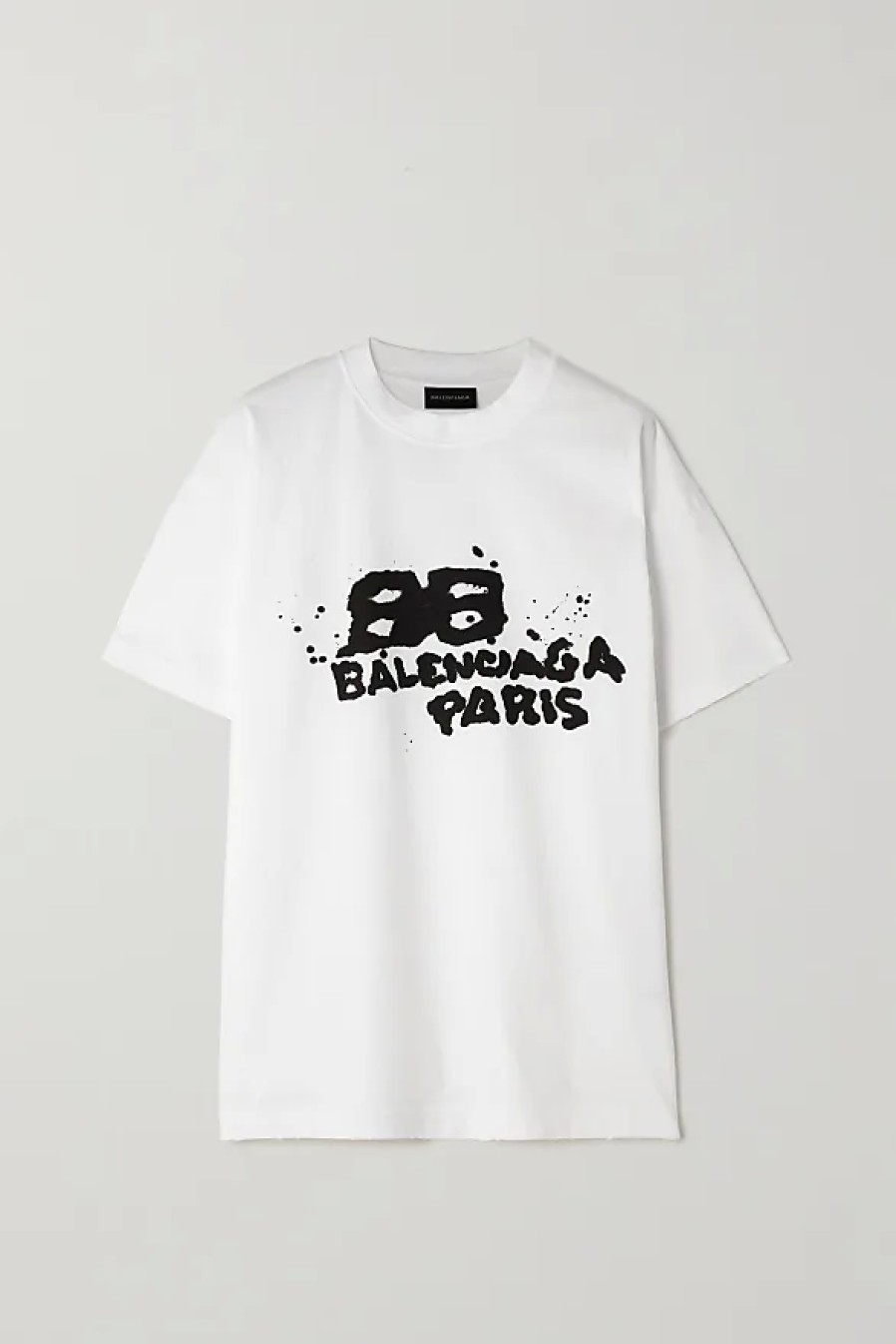 Donne Balenciaga Magliette | T-Shirt In Jersey Di Cotone Stampato - Bianco - Xxs,Xs,S,M,L,Xl