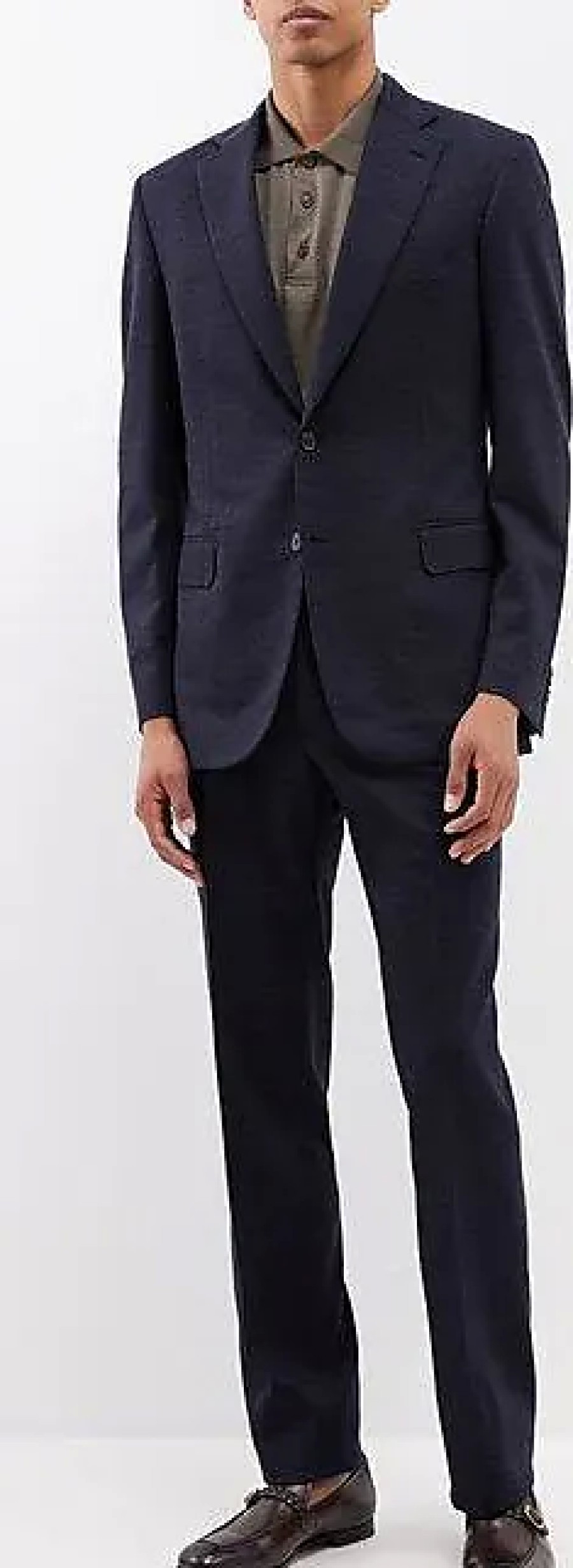 Uomini Paul Smith Abiti | Abito Monopetto In Lana Stretch - Uomo - Blu Scuro