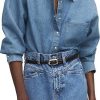 Donne Denim Slvrlake Camicie | Camicia A Scatto In Denim In Blu Medio Su Nordstrom, Taglia 0