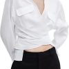 Donne Paul Smith Camicie | Camicia In Cotone Incrociata Sul Davanti In Bianco A Nordstrom, Taglia 2