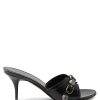 Donne Amina Muaddi Muli | Sabot In Pelle Con Borchie Cagole - Donna - Neri