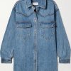 Donne Buon americano Camicie | + Camicia In Denim Biologico Sfilacciato Western Net Sustain - Blu - X Small, Small, Medium, Large