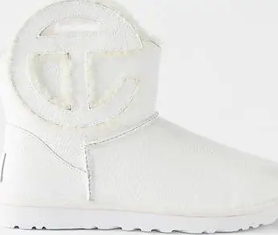 Donne Nato Stivaletti | Ugg X Telfar - Stivaletti In Pelle Con Logo Ritagliato - Donna - Bianco