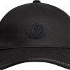 Donne Moncler Tappi | Berretto Da Baseball In Gabardine Nero Taglia Unica