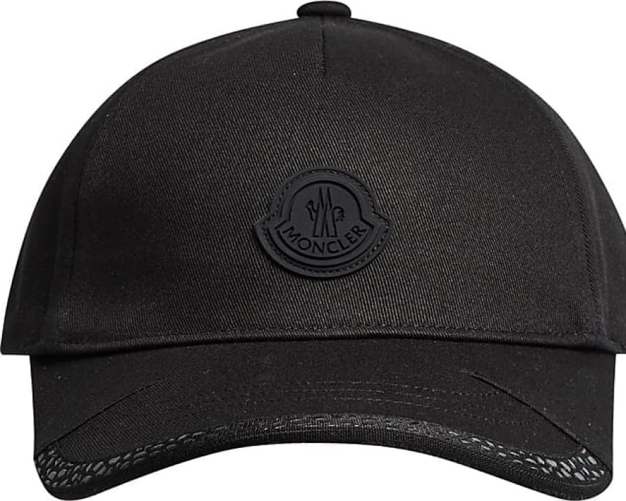 Donne Moncler Tappi | Berretto Da Baseball In Gabardine Nero Taglia Unica