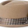 Uomini Prada Cappelli | Cappello Pork Pie In Lana Feltrata Robusta Con Motivo Check Sabbia/Sabbia A Nordstrom, Taglia X-Large