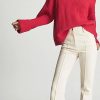 Donne Sonia Rykiel Maglioni | Jillian - Maglione Rosso Oversize Con Collo Alto, Uk X-Small