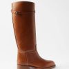 Donne UGG Stivali | Stivali Al Ginocchio In Pelle Con Logo Impresso - Donna - Marrone