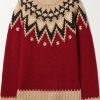 Donne Fusalp Maglioni | Maglione Lavorato A Maglia Fair Isle - Rosso - X Small, Small, Medium, Large, X Large