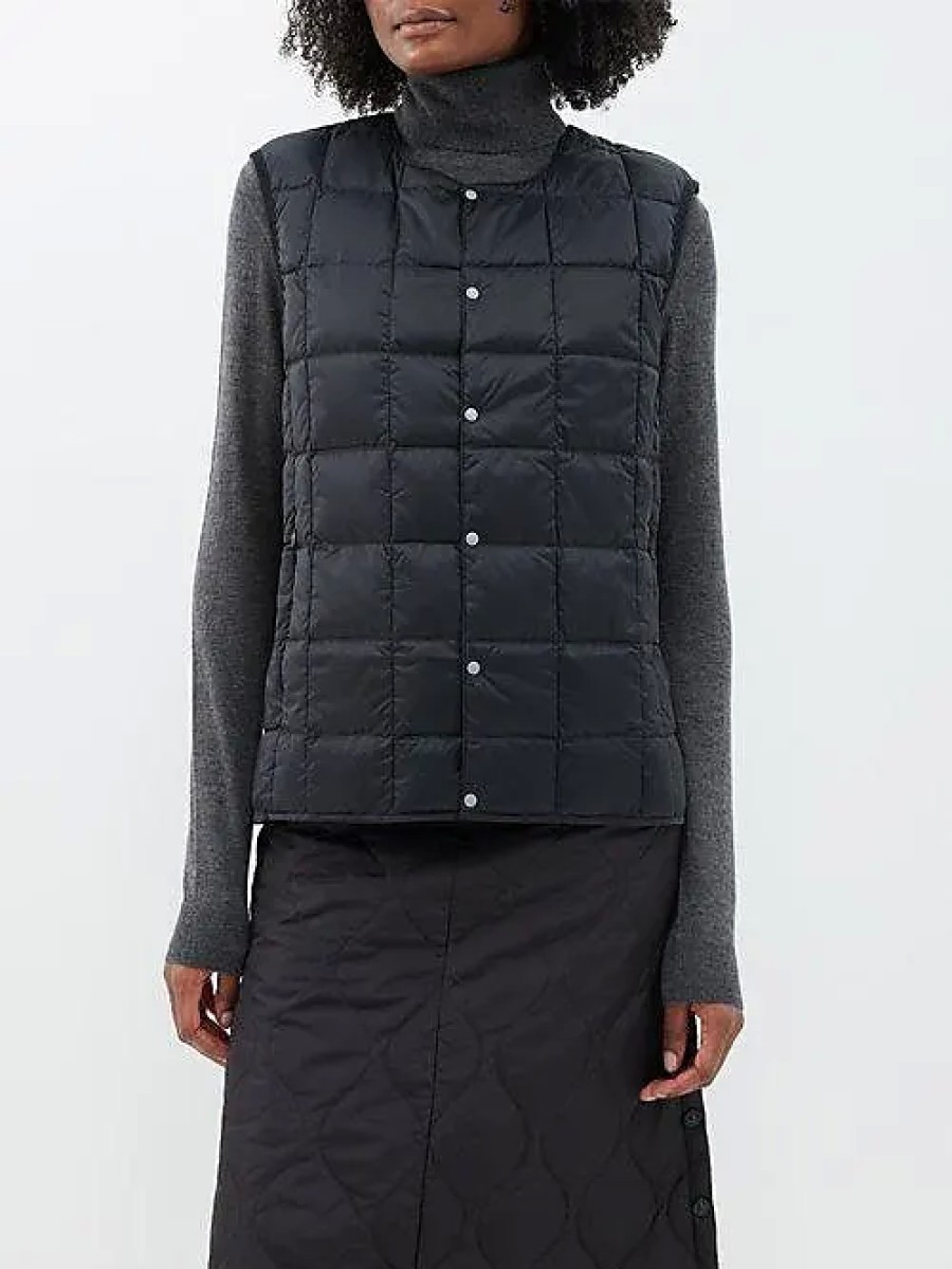 Donne Oca del Canada Gilet | Gilet Trapuntato Senza Colletto - Donna - Nero