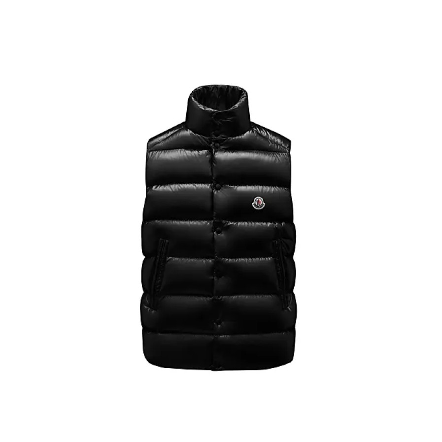 Uomini Moncler Gilet | Gilet In Piumino Tibb Nero Taglia 4