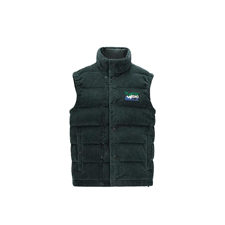 Uomini Moncler Gilet | Gilet In Piumino Jantzen In Velluto A Coste Verde Taglia 0