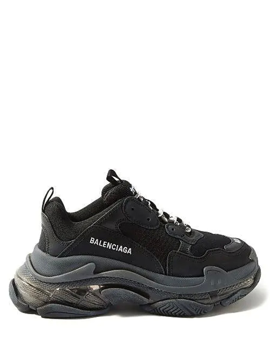 Donne Balenciaga Scarpe Estive | Scarpe Da Ginnastica In Finta Pelle Triple S - Donna - Nere