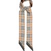 Donne Gucci Sciarpe | Sciarpa In Twill Di Seta Con Punta Affusolata - Donna - Beige Multi