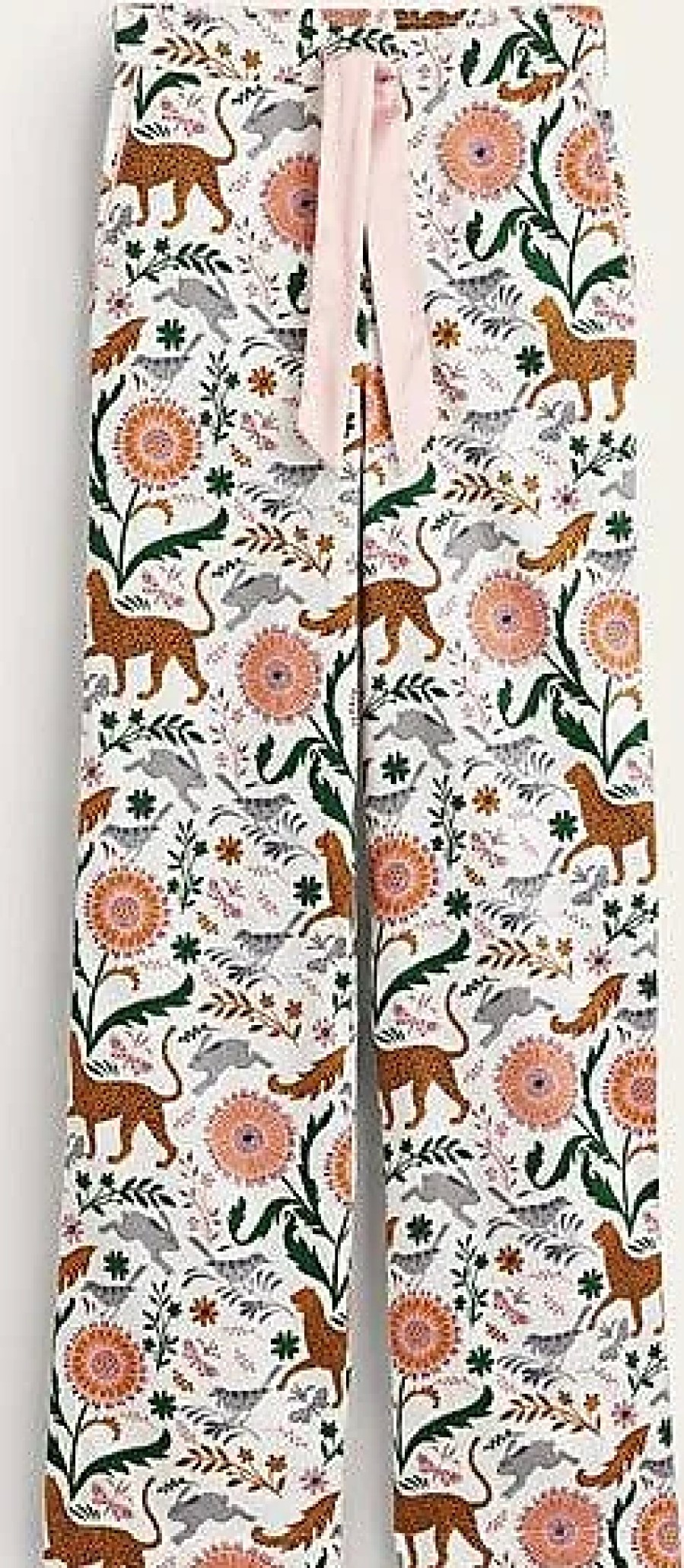 Donne LaurenRalph Lauren Abbigliamento Da Salotto | Pantaloni Del Pigiama In Rasatello Di Cotone Avorio, Jungle Flora Women Boden