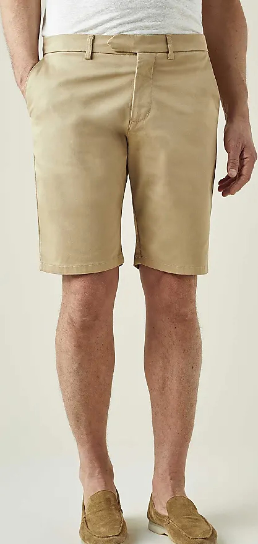 Uomini CAPO Pantaloni | Pantaloncini In Cotone Beige Cammello