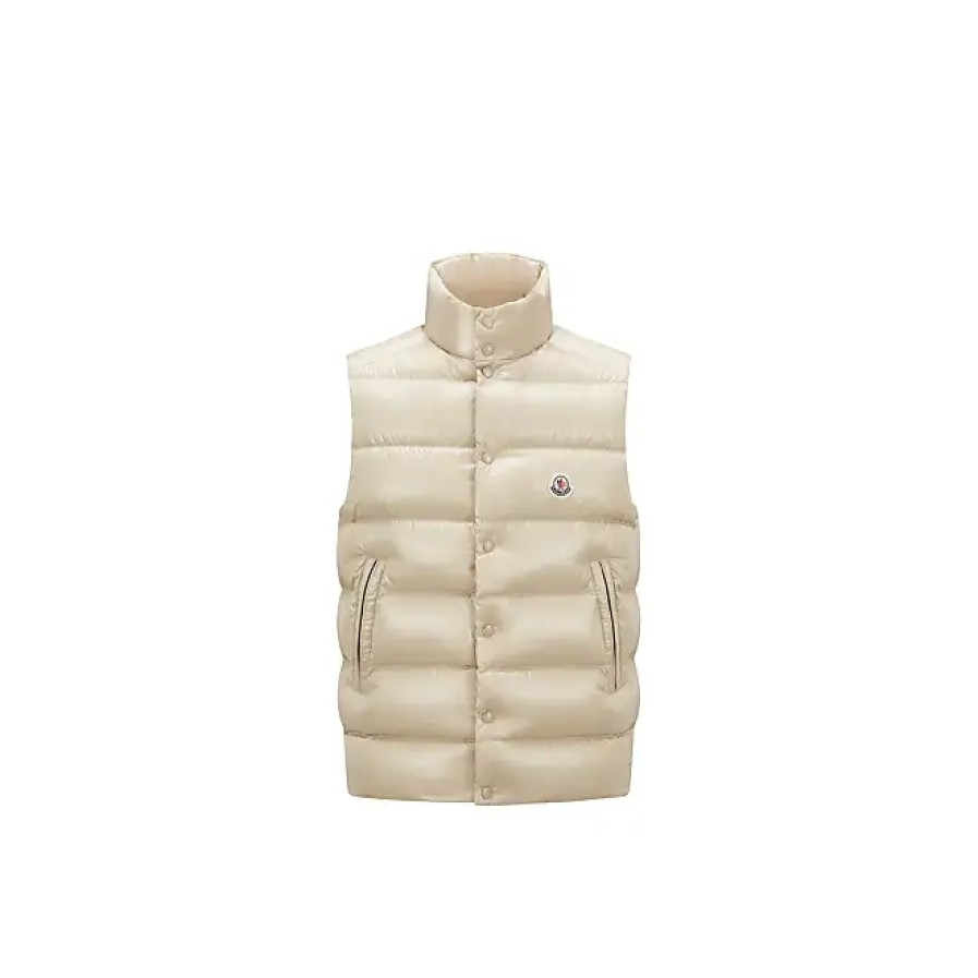 Uomini Moncler Gilet | Gilet In Piumino Tibb Beige Taglia 4