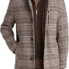 Uomini Johnston e Murphy Cappotti | Cappotto Per Auto In Misto Lana Con Bavaglino Upton In Plaid Marrone Su Nordstrom, Taglia Xx-Large