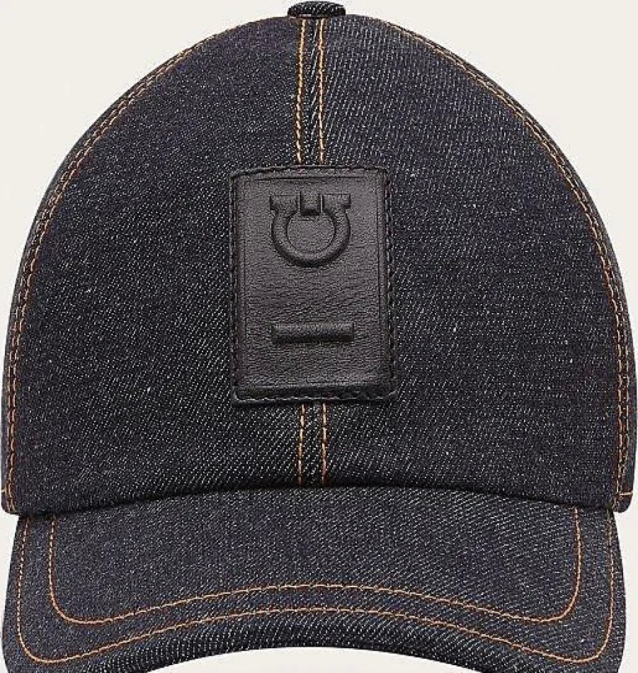 Uomini Ferragamo Tappi | Cappello Da Baseball Gancini Da Uomo Blu