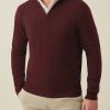 Uomini Massimo Alba Maglioni | Zip In Puro Cashmere Rosso Lava