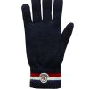 Uomini Moncler Guanti | Guanti In Lana Tricolore Blu Taglia L