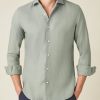 Uomini Homme Plissè Issey Miyake Camicie | Camicia In Lino Portofino Verde Salvia