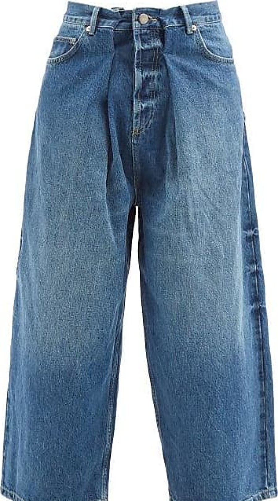 Donne Madre Jeans | Jeans A Gamba Larga In Misto Cotone Biologico Extra Fold - Donna - Blu Scuro