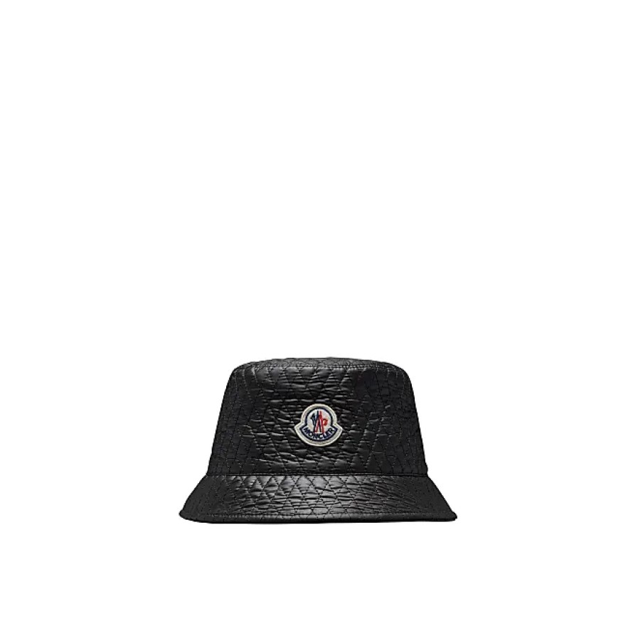 Donne Moncler Cappelli | Cappello Da Pescatore Trapuntato Nero Taglia L