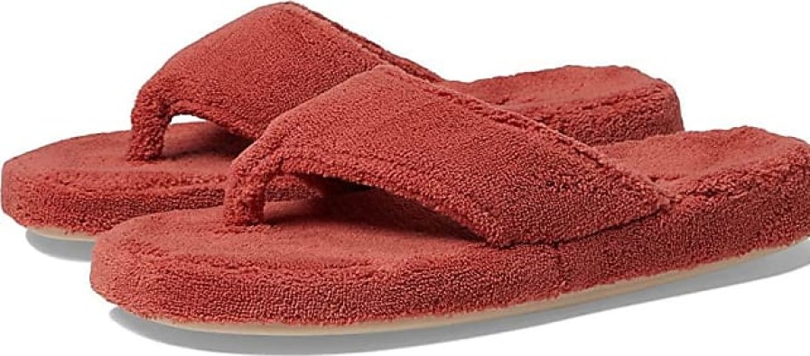 Donne becco Infradito | Nuove Pantofole Da Donna Spa Thong (Rosso Tramonto).