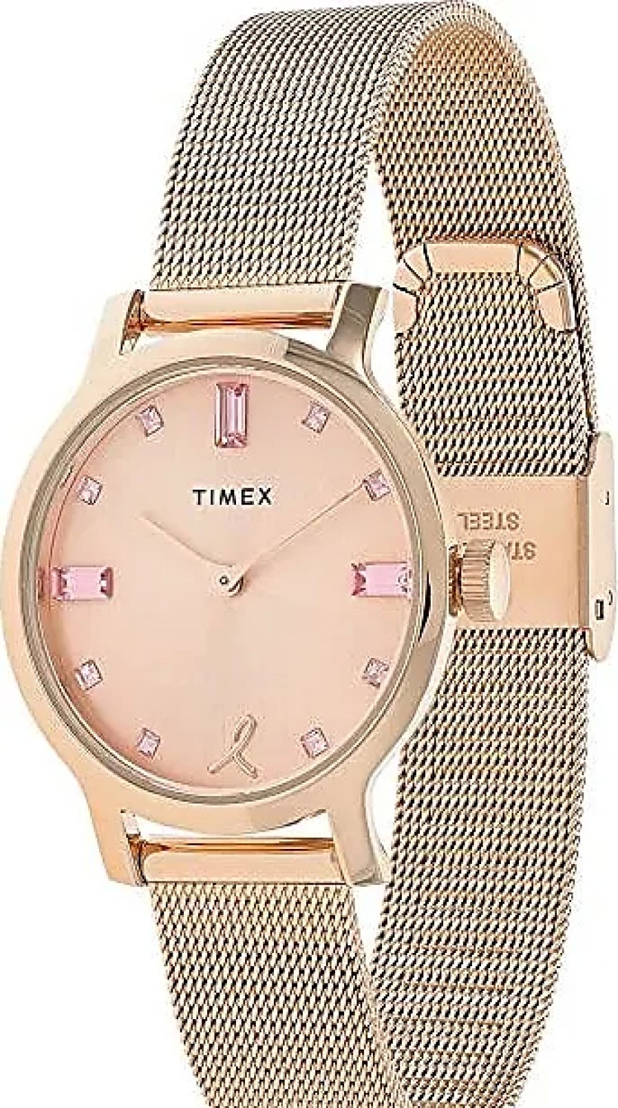 Donne Ferragamo Orologi | Orologio Timex X Bcrf Transcend A 3 Lancette Con Cinturino In Maglia Mesh Da 31 Mm (Oro Rosa)