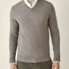 Uomini Paul Smith Maglioni | Nocciola Marrone Melange Puro Cashmere Scollo V