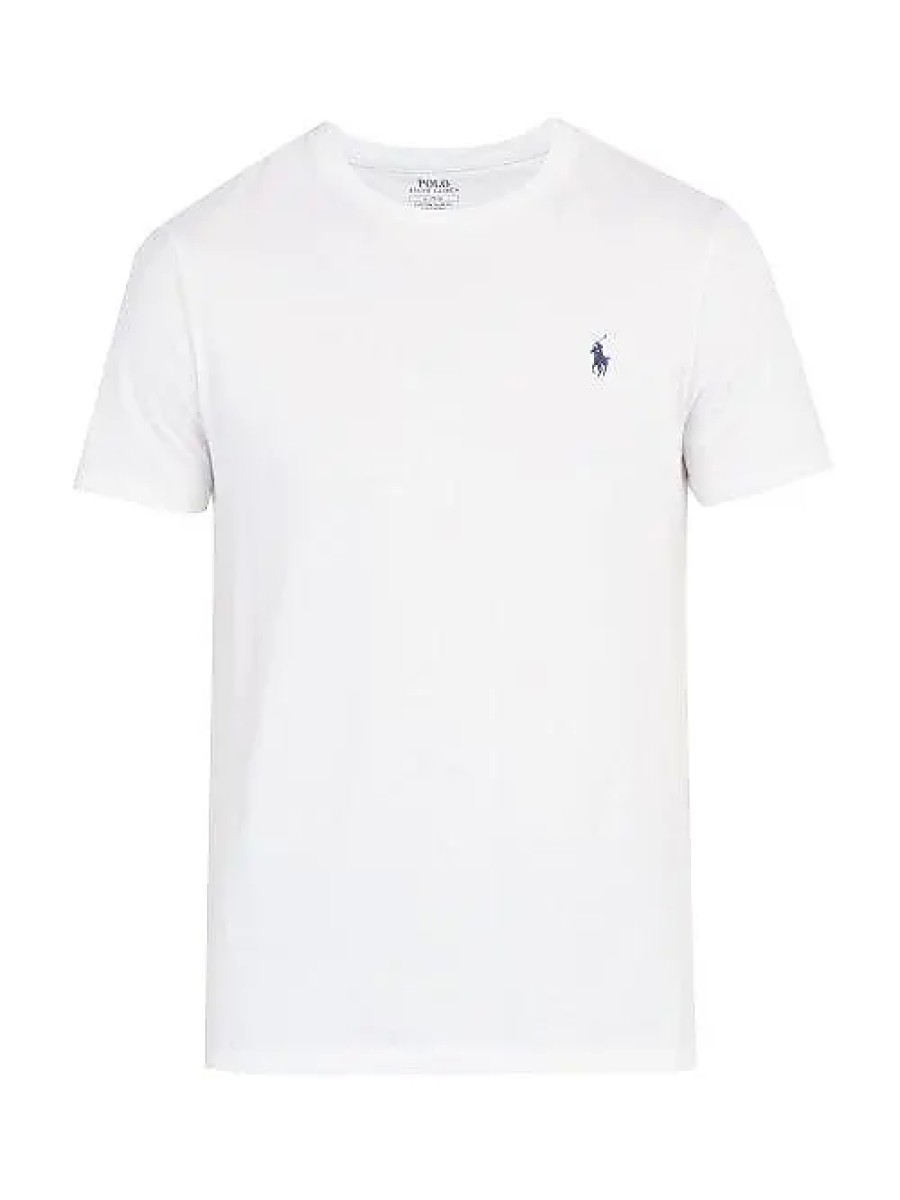 Donne Balenciaga Magliette | T-Shirt In Jersey Di Cotone Con Logo Ricamato - Uomo - Bianco