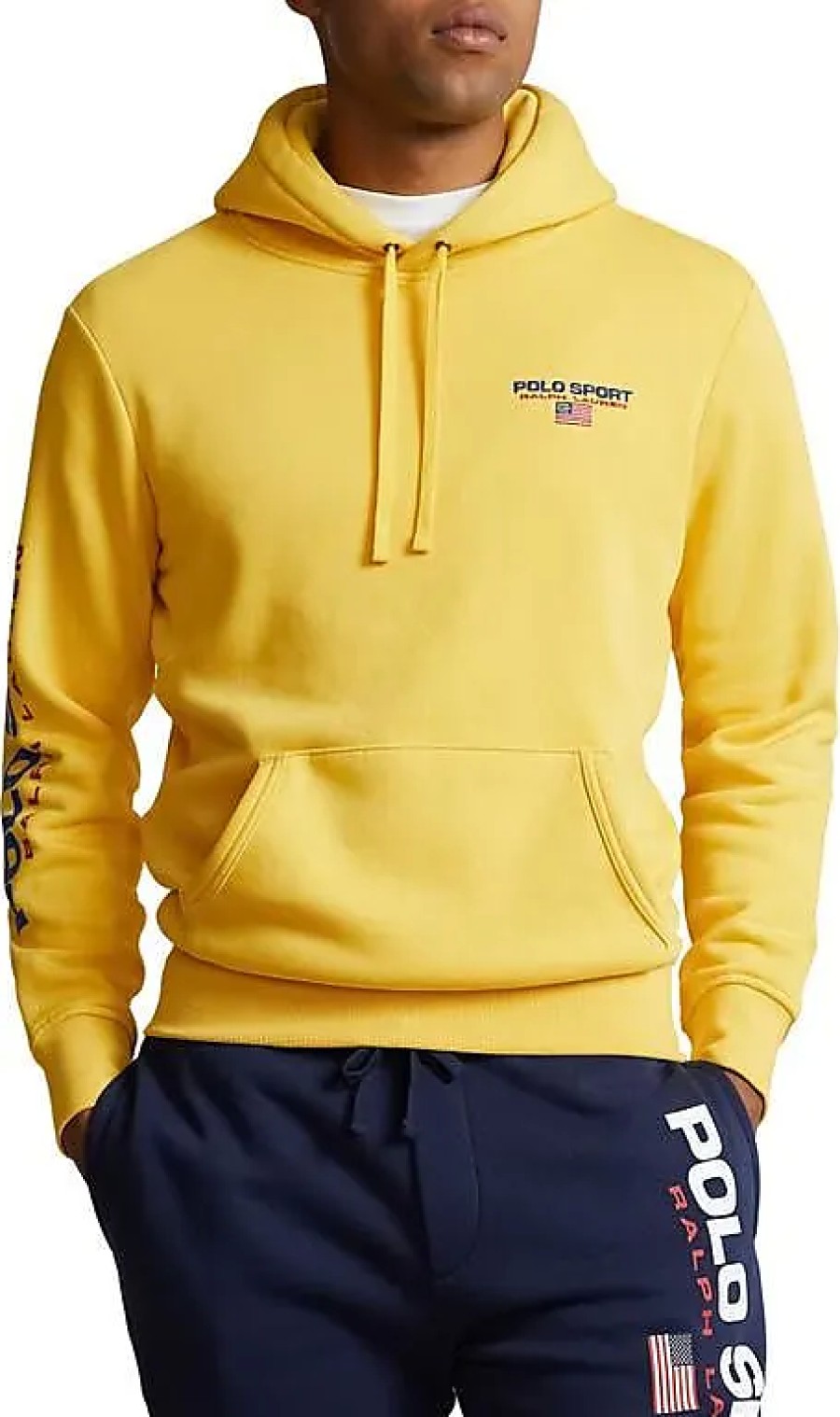 Uomini polo Ralph Lauren Maglioni | Felpa Con Cappuccio Sportiva In Pile Misto Cotone In Giallo Canarino Su Nordstrom, Taglia Xl