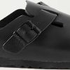 Donne Birkenstock Pantofole | Zoccoli Boston In Pelle Con Bordi Scamosciati - Nero - It35,It36,It37,It38,It39,It42