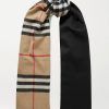 Donne Burberry Sciarpe | Sciarpa Reversibile In Cashmere A Quadri Con Frange - Colori Neutri - Taglia Unica